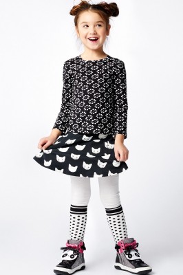 Mim-Pi Langarm-Shirt/Longsleeve Flower schwarz weiß 116