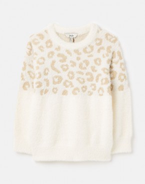 Joules Mädchen Strickpullover NIAMH Leopard gold