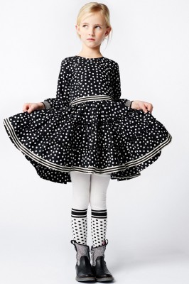 Mim-Pi Strumpfhose Dots weiß-schwarz