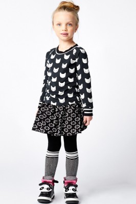 Mim-Pi Strumpfhose Streifen schwarz-weiß