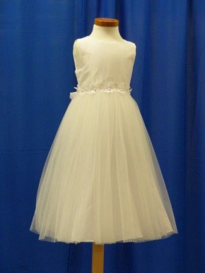 MONNY Kommunionkleid TULE weiß Blüten 152