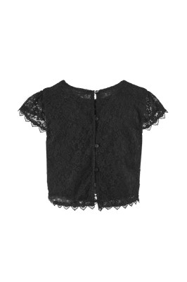 Happy girls festives Spitzen Shirt schwarz