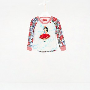 Mim-Pi Langarm-Shirt/Longsleeve Tänzerin rot-weiß-blau