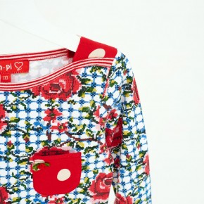 Mim-Pi Langarm-Shirt/Longsleeve UBoot-Ausschnitt rot-weiß-blau 116