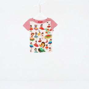 Mim-Pi T-Shirt Flamenco-Tänzerinnen rot-weiß