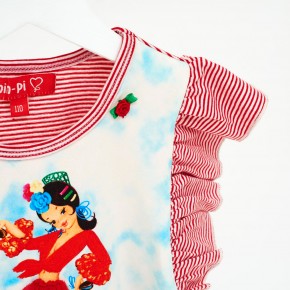 Mim-Pi T-Shirt Flamenco-Tänzerin rot-weiß-blau