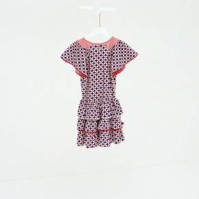 Mim-Pi Kurzarm-Kleid rot-weiß-blau