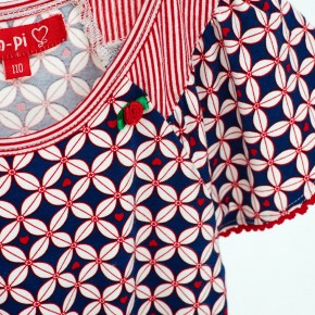 Mim-Pi Kurzarm-Kleid rot-weiß-blau