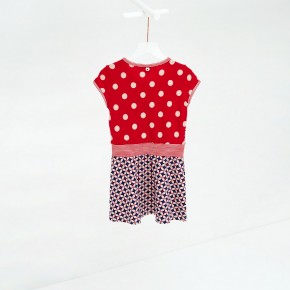 Mim-Pi Kurzarm-Kleid Flamenco-Tänzer rot-weiß-blau