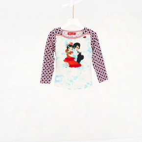 Mim-Pi Langarm-Shirt/Longsleeve Flamenco-Tänzer rot-weiß-blau