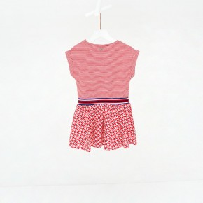 Mim-Pi Kurzarm-Kleid Flamenco-Tänzer rot-weiß