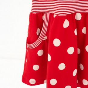 Mim-Pi Kurzarm-Kleid Flamenco-Tänzerin Punkte rot-weiß 128