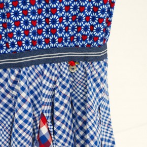 Mim-Pi Kurzarm-Kleid Retro rot-weiß-blau 110