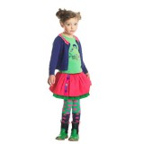 Mim-Pi Langarm-Shirt/Longsleeve Mädchen/Cat-Stickerei grün Gr. 104