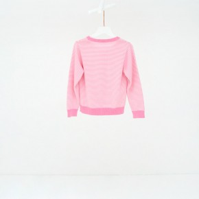 Mim-Pi Strickjacke/Cardigan rosa-weiß 116