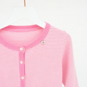 Mim-Pi Strickjacke/Cardigan rosa-weiß 116