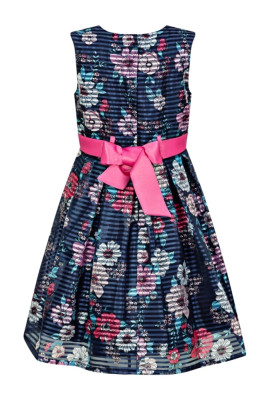 Happy girls festives Kleid Blumen Streifen navy