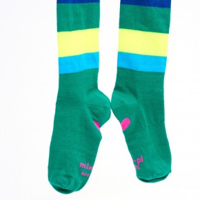 Mim-Pi Strumpfhose Blockstreifen multicolor grün