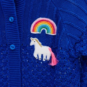 Mim-Pi Cardigan/Strickjacke Einhorn blau