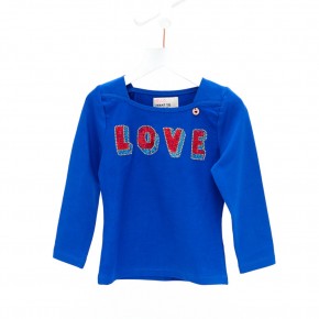 Mim-Pi Langarm-Shirt/Longsleeve LOVE blau 152