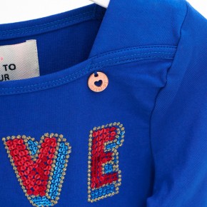 Mim-Pi Langarm-Shirt/Longsleeve LOVE blau 152