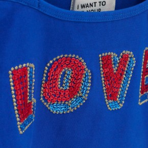 Mim-Pi Langarm-Shirt/Longsleeve LOVE blau 152