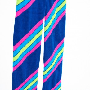 Mim-Pi Strumpfhose diagonale Streifen blau gelb pink grün 6-8y