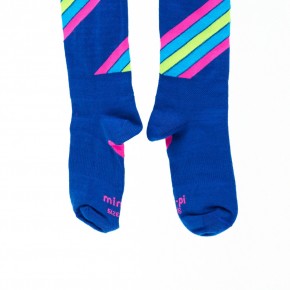 Mim-Pi Strumpfhose diagonale Streifen blau gelb pink grün 6-8y