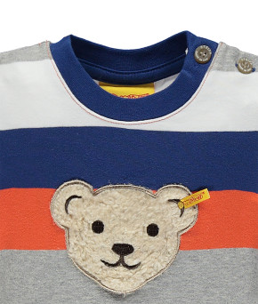 Steiff Sweatshirt mit Quietschebär Streifen BLUE ZONE 80