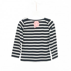 Mim-Pi Langarm-Shirt/Longsleeve Streifen Einhorn schwarz weiß 116