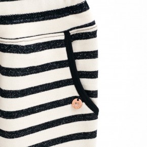 Mim-Pi Sweat-Hose Streifen schwarz weiß 116 - 6y