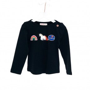 Mim-Pi Langarm-Shirt/Longsleeve Einhorn schwarz 152