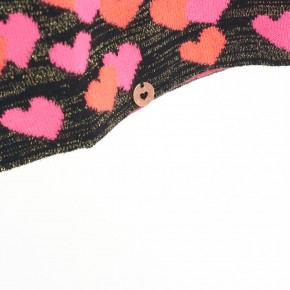 Mim-Pi Strick-Rock Herzen schwarz pink