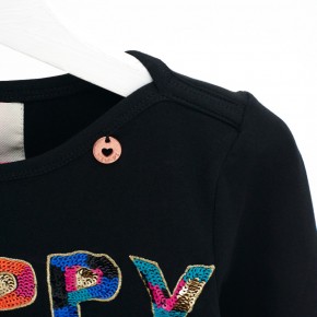 Mim-Pi Langarm-Shirt/Longsleeve HAPPY schwarz 122