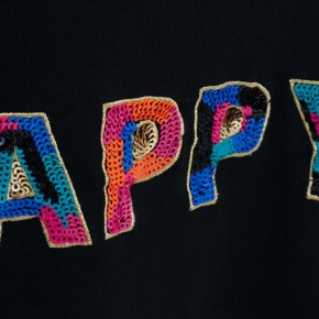 Mim-Pi Langarm-Shirt/Longsleeve HAPPY schwarz 122