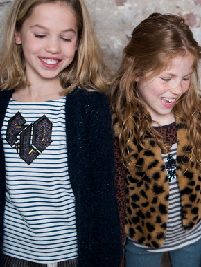 LIKE FLO Langarm-Shirt/Longsleeve Streifen petrol ecru mele 164