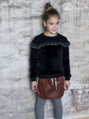 LIKE FLO Velours Sweater black 140