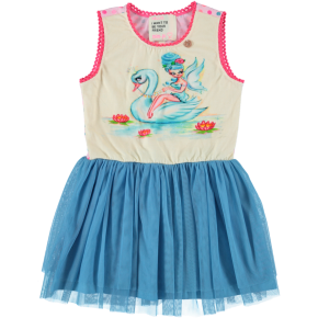 Mim-Pi Kleid Schwan mit Fee Tüllrock blue 122