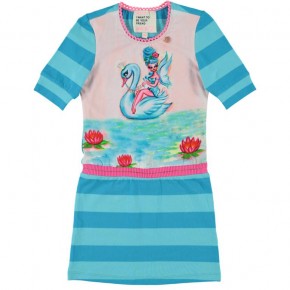 Mim-Pi Kleid Streifen Schwan Fee blue 116