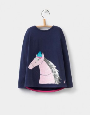 Joules Mädchen Langarm-Shirt/Longsleeve AVA LUXE Pferd