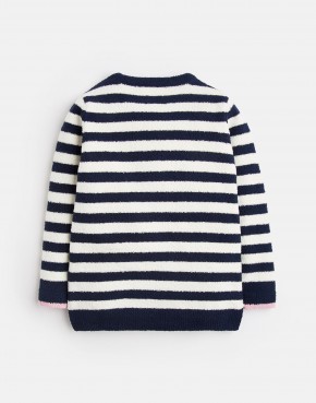 Joules Mädchen Chenille Pullover SEAHM Stern blau weiß
