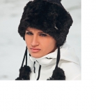 CAPO Strick-Mütze mit Webpelz schwarz Gr. one size
