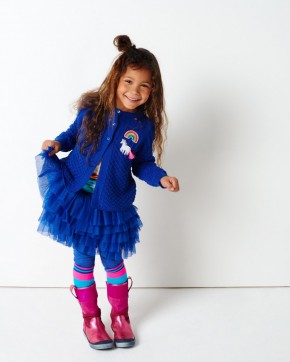 Mim-Pi Cardigan/Strickjacke Einhorn blau