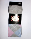 Bonnie Doon Baby-Strumpfhose im Rautenmuster hellgrau-rosa