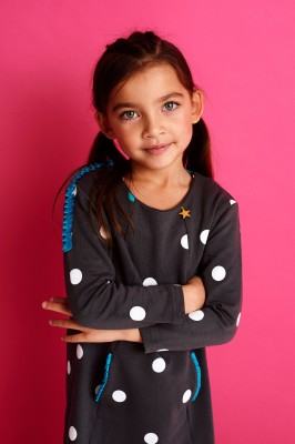 Mim-Pi Sweat-Kleid Dots grau 116