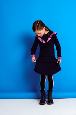Mim-Pi Langarm-Kleid blau 116