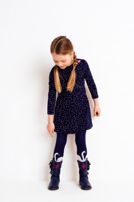 Mim-Pi Langarm-Kleid Sterne allover blau 110