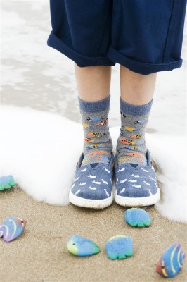 Bonnie Doon Socken TROPICAL FISH med grey heather