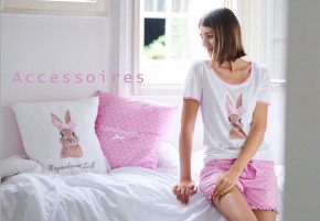 Louis & Louisa Kissenbezug BEZAUBERND SÜSS Hase rosa allover Einheitsgröße