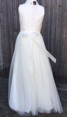 MONNY Kommunionkleid KANT TULE 02 ecru lang geschlossender Rücken 146, Gesamtlänge 106 cm